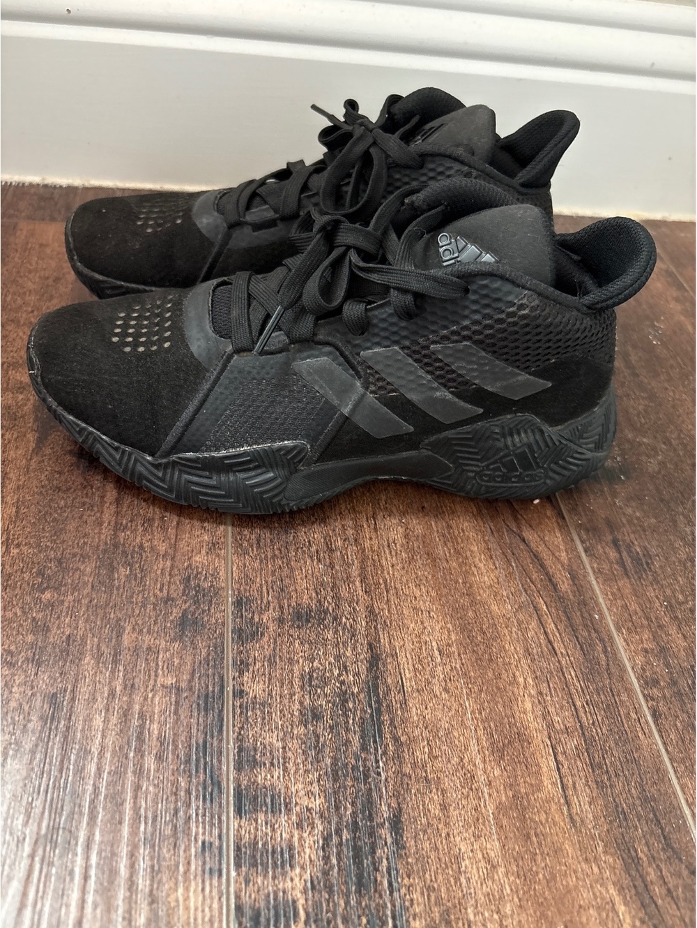 Y4 W5 Adidas Mens Court Vision 2.0 FX5792 Black Basketball Shoe Black Sole